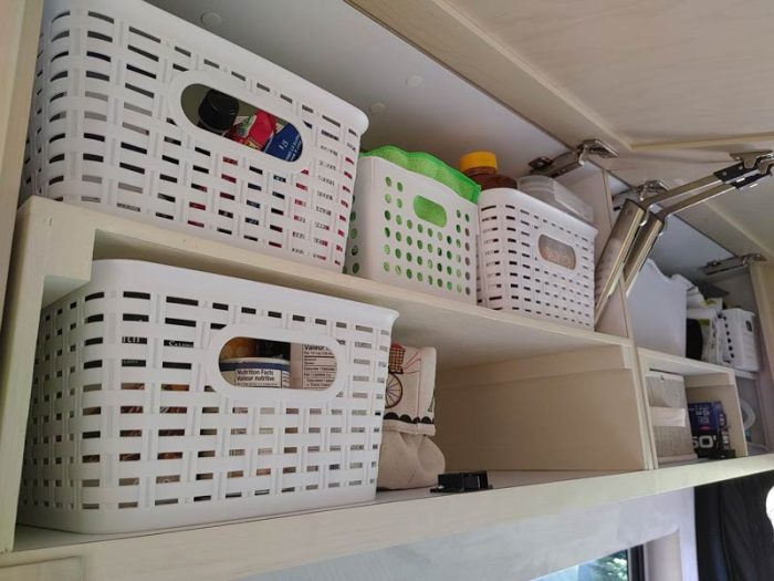 RV Cabinet Storage Door With Paper Towel Holder And Shelf